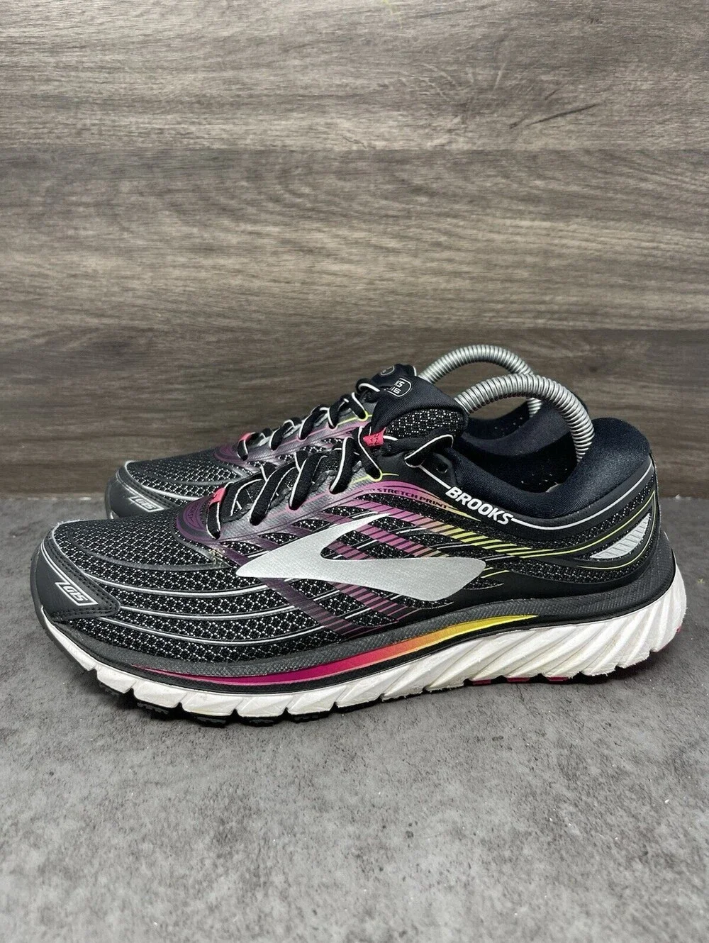 Brooks Glycerin 15 Sneakers Womens Size 9 Black Pink Athletic Trainer Running